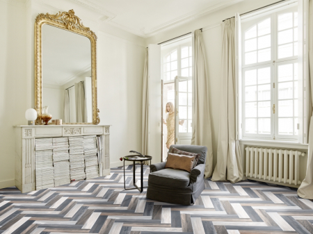 Linoleum Model Parchet Venice 961, Latime 200 cm, Gri/Bej [2]