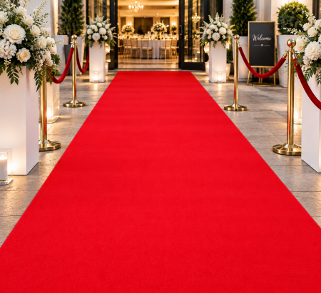 Mocheta - Mochetă Roșie pentru Evenimente, Nunți și Expoziții, Model Velour, Latime 2 m si 3m, 715 gr/mp
