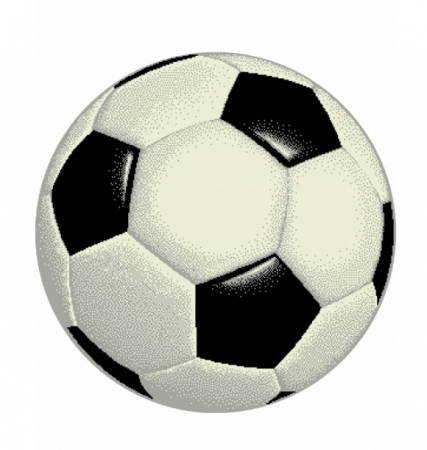 Model 11198/190, Minge Fotbal, Covoras Copii Rotund, Alb-Negru [2]