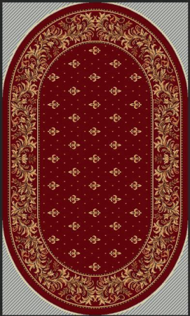 Covoare Bisericesti - Covor Oval, Model Bisericesc 15066/210, Rosu/Grena