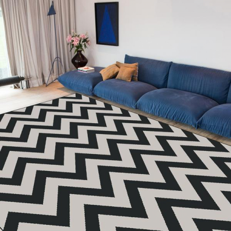Covor Sufragerie, Model Black&White 18001, Alb/Negru [7]