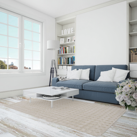 Model Blana Iepure Lop 050, Covor Living/Dormitor, Efect 3D, Crem [17]