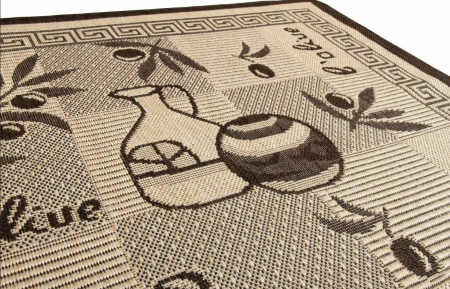 Model Bucatarie, Covor Dreptunghiular Iuta 955-19, Bej/Maro [4]