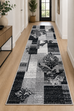 Traverse Hol - Traversa Hol, Model Cappuccino 16009, Gri, Festonata, Latime 100 cm