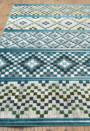Model Ethnic 11393, Covor Dreptunghiular, Albastru [3]