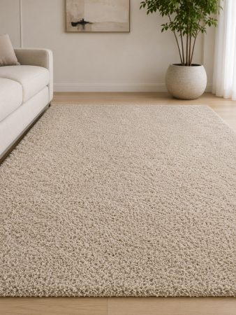 Covoare Living - Model Fantasy 12500, Covor Dreptunghiular Pufos, Bej