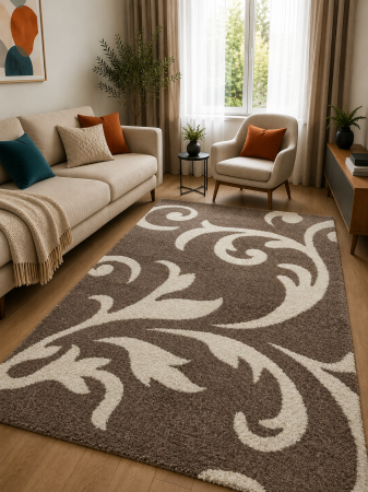 Covoare Living - Model Fantasy 12516/98, Covor Dreptunghiular, Bej/Maro