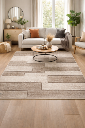 Covoare Living - Model Fashion 32002/120, Covor Dreptunghiular, Crem/Maro