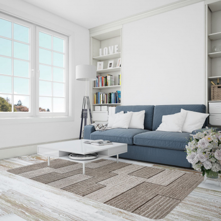 Covoare Living - Model Fashion 32002/120, Covor Dreptunghiular, Crem/Maro
