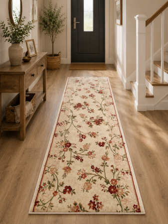 Traverse - Model Floral, Traversa Latime 100 cm, Crem