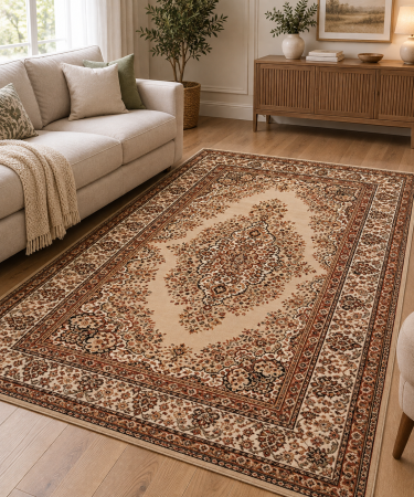 Covoare Living - Covor Sufragerie/ Dormitor, Model Lotos 1524/110, Dreptunghiular, Bej