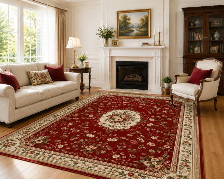 Covoare clasice - Covor Sufragerie/Dormitor, Model Lotos 1525/210, Culoarea Grena