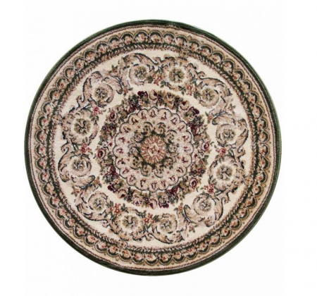 Covoare Living - Model Lotos 539/130, Covor Rotund, Crem/Verde