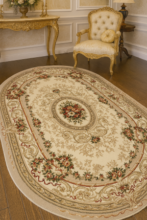 Covoare clasice - Model Lotos 568, Covor Living/Sufragerie, Crem