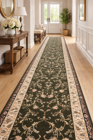 Traverse Hol - Model Lotos, Traversa festonata 523/310 , Latime 100 cm, Verde