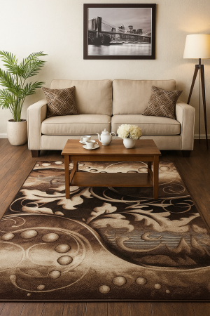 Covoare Living - Covor Sufragerie/ Dormitor, Model Luna 1812/12, Dreptunghiular Maro