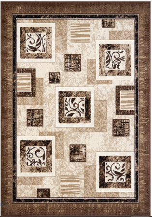 Covoare Living - Covor Sufragerie/Dormitor, Model Luna 1835/12, Dreptunghiular, Crem/Maro