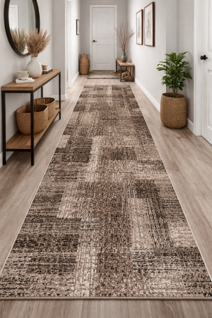 Traverse Moderne si Geometrice - Model Mira 24007/120, Traversa festonata , Maro