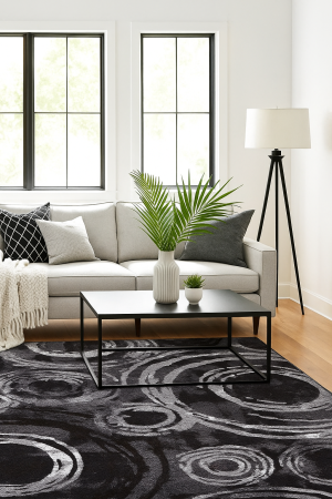 Covoare Living - Covor Sufragerie/ Dormitor, Model Mira 24010/196, Dreptunghiular, Gri Inchis