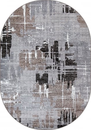 Covor Sufragerie, Model Mira 24037/123, Oval, Gri/Maro [6]