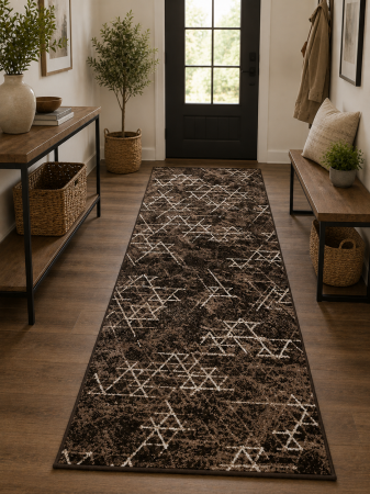 Traverse - Model Mira 24032/430, Traversa festonata Latime 120 cm, Maro