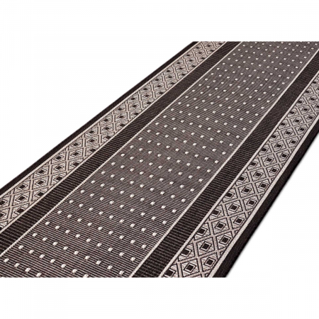 Traverse Dormitor - Model Natura 903/91, Traversa festonata tip iuta, Latime 80 cm, Maro