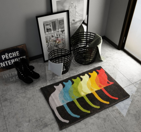 Covoare Moderne - Covor Model Pisici 11096/180, Covoras Dreptunghiular, Multicolor 40 x 60 cm