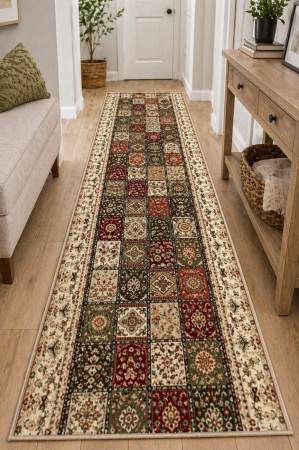 Traverse - Model Timbre 1518/110, Traversa festonata Latime 120 cm, Crem/Beige