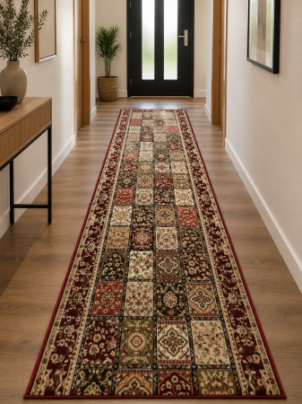 Traverse Hol - Model Timbre 1518/120, Traversa Hol festonata, Latime 120 cm, Rosu