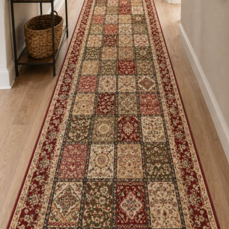 Traverse Hol - Traversa Hol, Model Timbre 1518/120, Festonata la capete, Latime 150 cm, Rosu/Grena