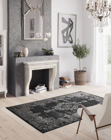 Model Valencia 22206-996, Covor Belgian, Negru/Gri [4]
