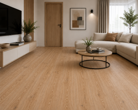 Linoleum - Parchet LVT 8003-1 Bej Aspect Lemn – Pardoseală Vinil 2 mm, Clasa Trafic 32. Super Pret  84.99 lei/mp!