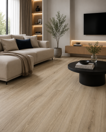 Linoleum - Parchet LVT 8003-1 Bej Aspect Lemn – Pardoseală Vinil 2 mm, Clasa Trafic 32