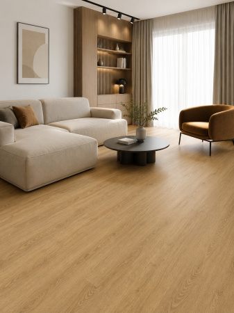 Linoleum - Parchet LVT 8089-3 Bej Aspect Lemn – Pardoseală Vinil 2 mm, Clasa Trafic 32