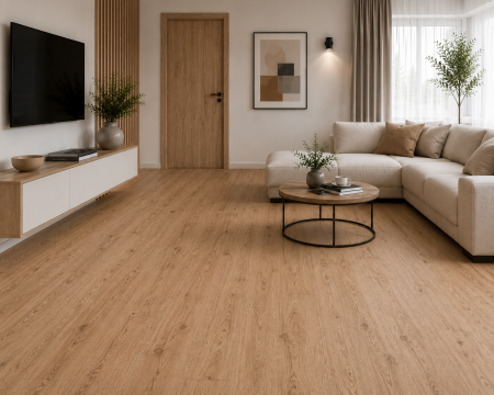 Linoleum - Parchet LVT 8089-3 Bej Aspect Lemn – Pardoseală Vinil 2 mm, Clasa Trafic 32. Super Pret 84.99 lei/mp!