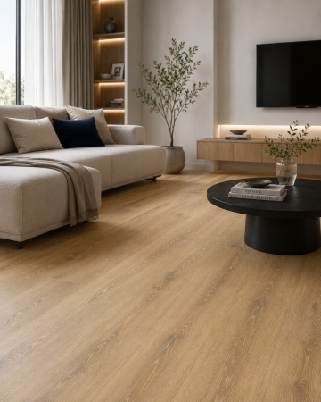 Linoleum - Parchet LVT 8807-18 Bej Aspect Lemn – Pardoseală Vinil 2.5 mm, Clasa Trafic 33