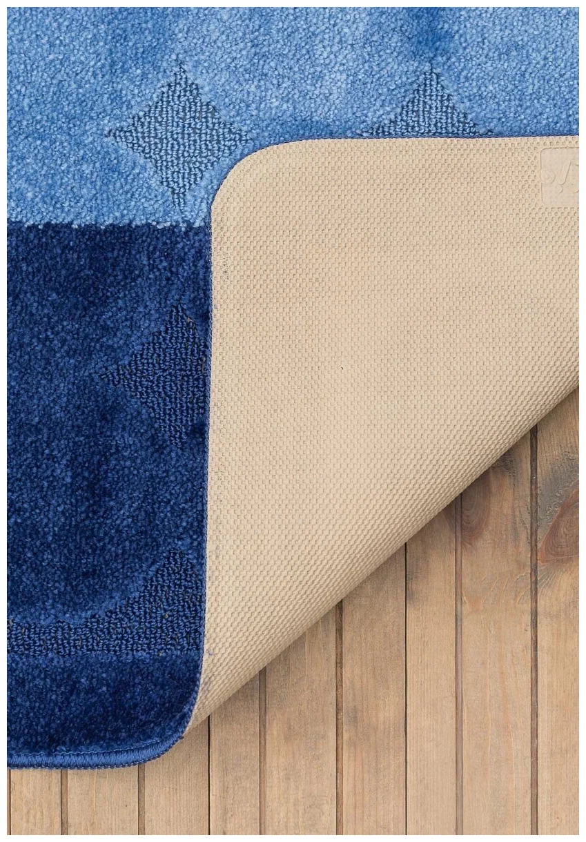 Set 2 Covoras baie, Antiderapant, Edremit 2582, Albastru 60x100 cm/ 50x80 cm [3]