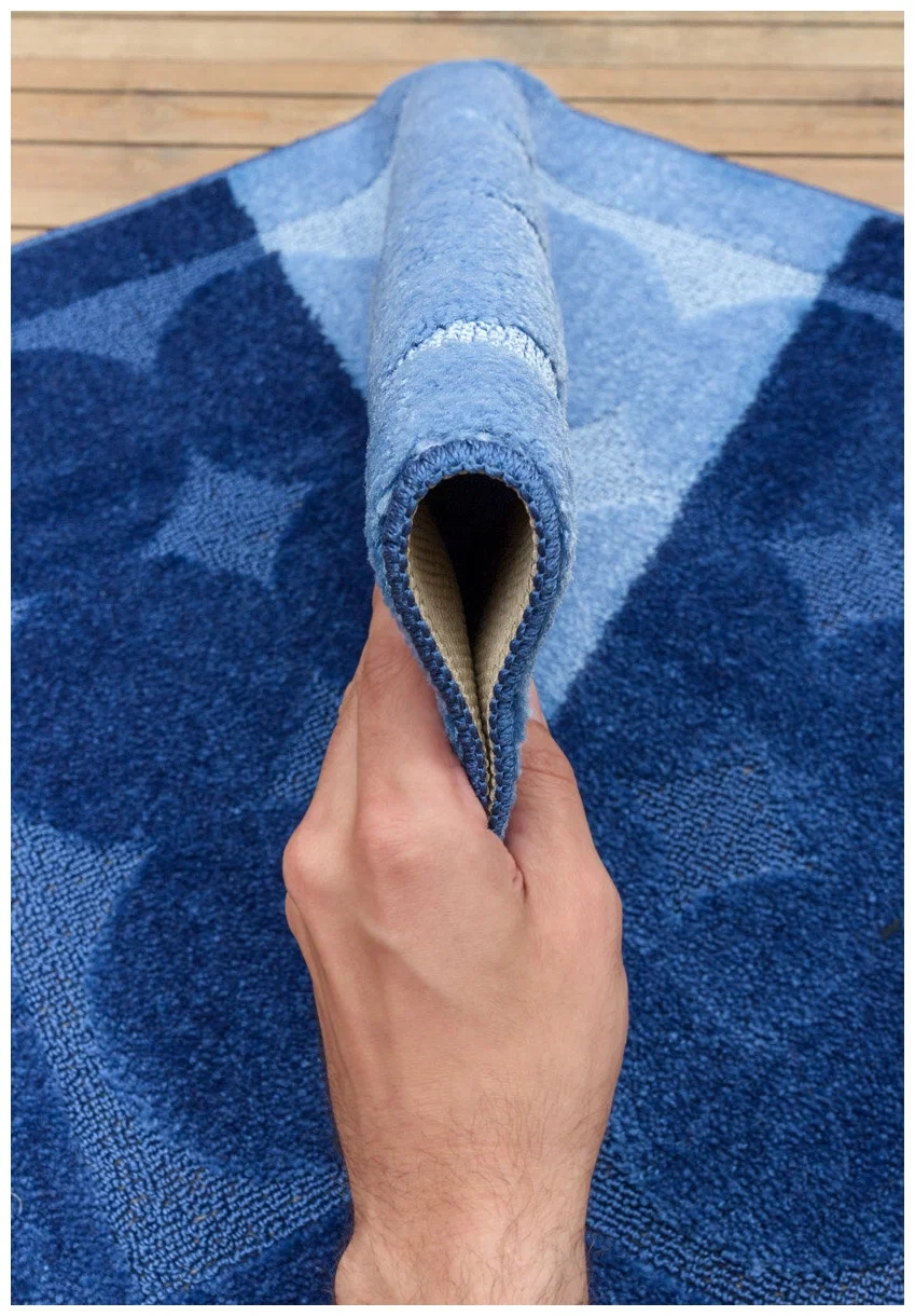 Set 2 Covoras baie, Antiderapant, Edremit 2582, Albastru 60x100 cm/ 50x80 cm [1]