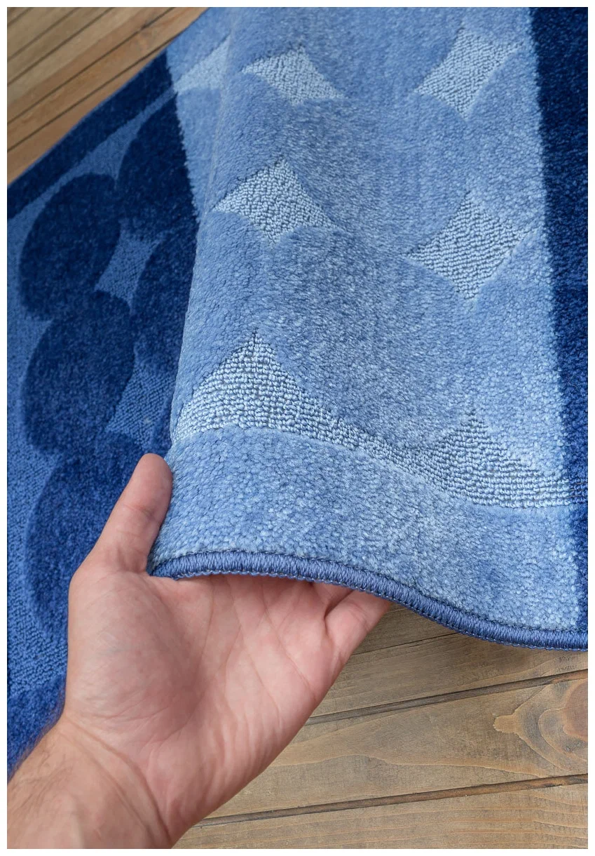 Set 2 Covoras baie, Antiderapant, Edremit 2582, Albastru 60x100 cm/ 50x80 cm [2]