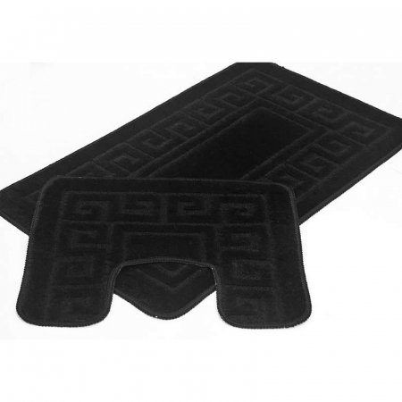 Set 2 Covorase antiderapante de baie, Ethnic 2513 Negru, Diverse Marimi [1]