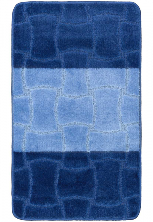 Covorase baie - Set 2 Covorase Baie Model Sariyer 2582, Marimi 50 x 80 / 40 x 50 cm, Albastru, Antialergic, Polipropilena