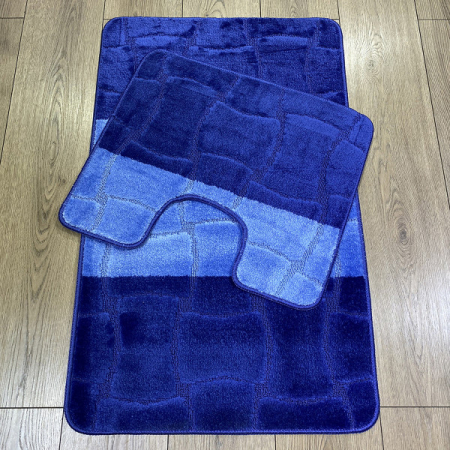 Set 2 Covorase antiderapante de baie, Sariyer 2582 Albastru, Diverse Marimi [2]