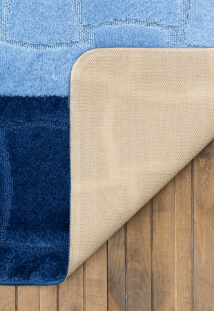 Set 2 Covorase antiderapante de baie, Sariyer 2582 Albastru, Diverse Marimi [4]