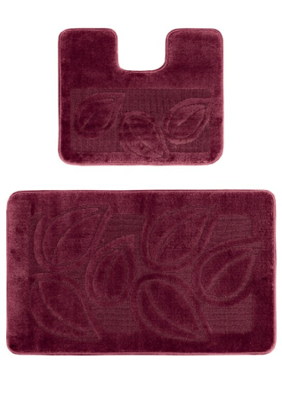 Covorase - Set 2 Covorase antiderapante de baie, Flora 2576 Mov