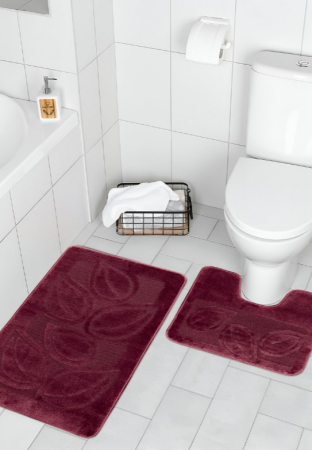 Set 2 Covorase antiderapante de baie, Flora 2576 Mov [2]