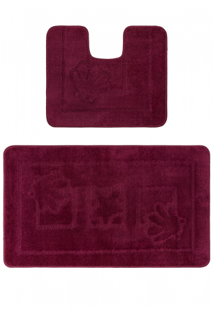 Set 2 covorase baie, Antiderapant, Maritime Aubergine, 60x100/50x60 cm [0]