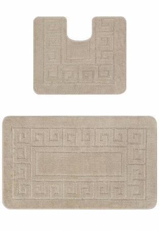 Set 2 Covorase de baie, Antiderapante, Ethnic 2521, Crem/Gri [5]