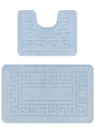 Set 2 Covorase de baie, Antiderapante, Ethnic 2522, Baby Blue [1]