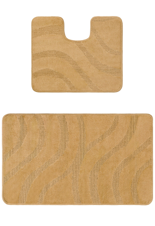 Covorase - Set 2 Covorase de baie, Antiderapante, Symphony 2519, Bej Inchis