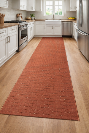 Traverse - Traversa Antiderapanta Hol/Bucatarie, Model Stanford Clay Beige, Portocaliu